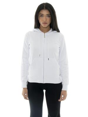 Felpa da donna non garzata con cappuccio e zip Leone Basic
