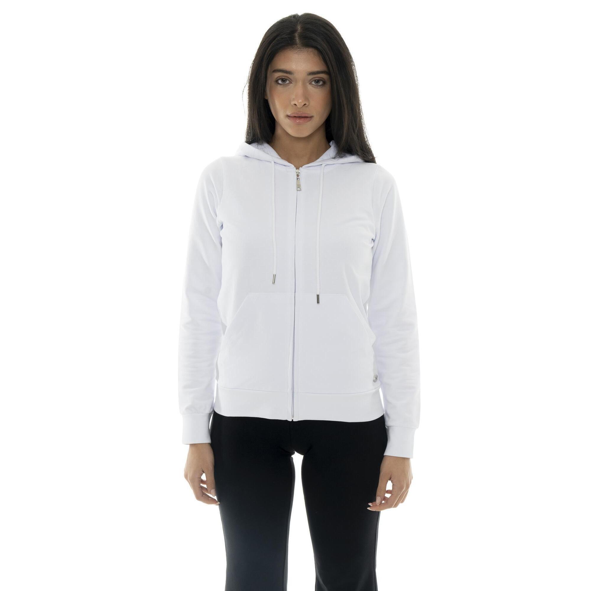 Leone 1947 Apparel - Sweat Femme Non Brossé Leone Basic Avec Capuche Et Zip - Sweat-shirt - Blanc - Decathlon