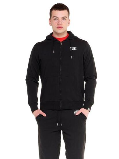 Felpa da uomo con cappuccio e zip non felpata Leone Basic