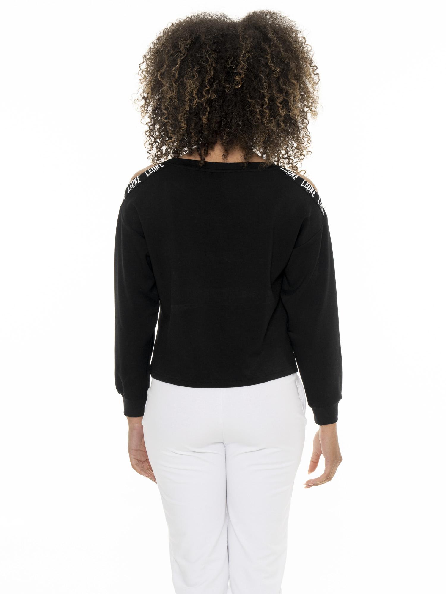 Sudadera con capucha mujer Leone 1947 Apparel blanco y negro 4/7