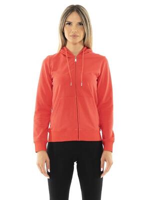 Felpa da donna non garzata con cappuccio e zip Leone Basic