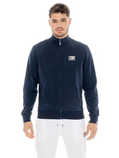 Felpe da uomo in cotone non garzato con zip Leone HJ