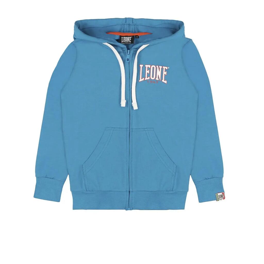 Leone New Basic children's zip-up sweatshirts in unbrushed cotton