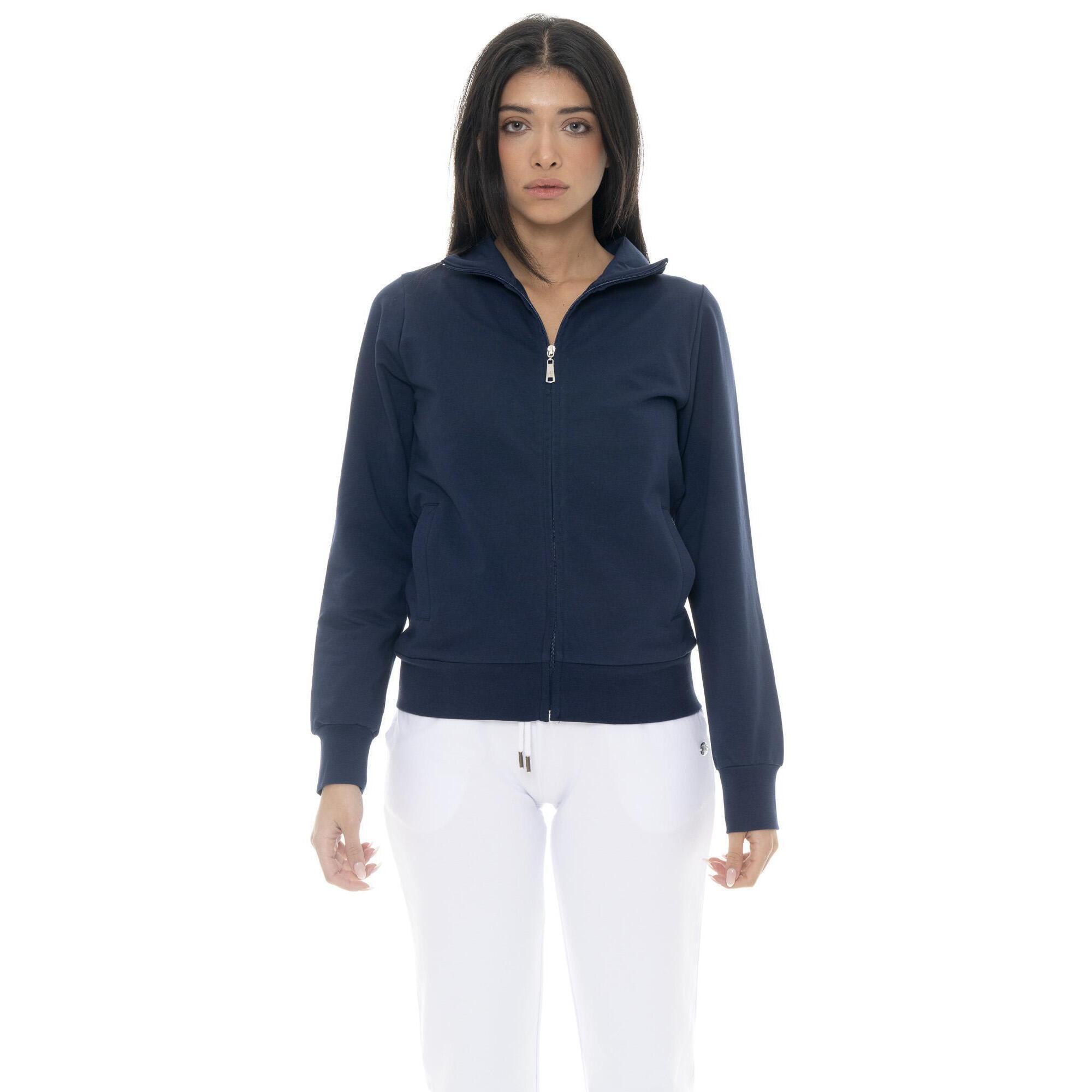 Leone 1947 Apparel - Sweat-shirt Femme Leone Basic Avec Col Et Fermeture Éclair - Sweat-shirt - Bleu - Decathlon