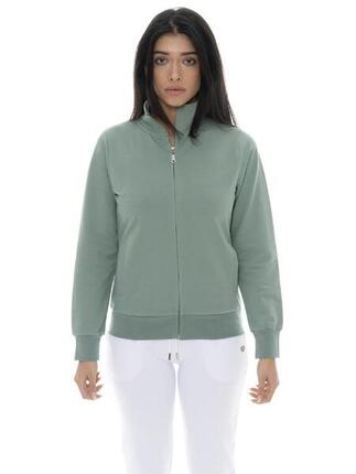 Leone Basic Damen-Sweatshirts mit Reißverschluss und Kragen