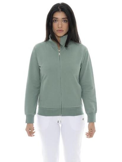 Felpa con colletto e zip da donna non felpata Leone Basic