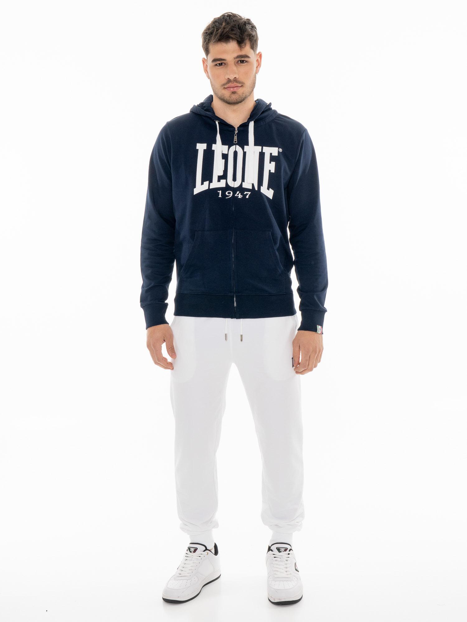 Felpa da uomo con cappuccio e zip non felpata Leone Basic 7/7
