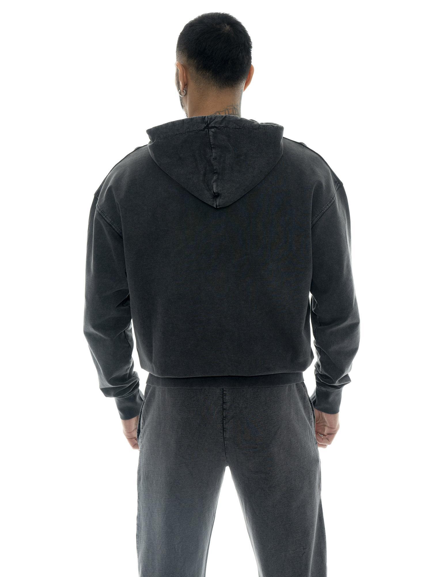 Sweat-shirt homme Leone 1947 Apparel Old Wash coton non brossé zip 4/5
