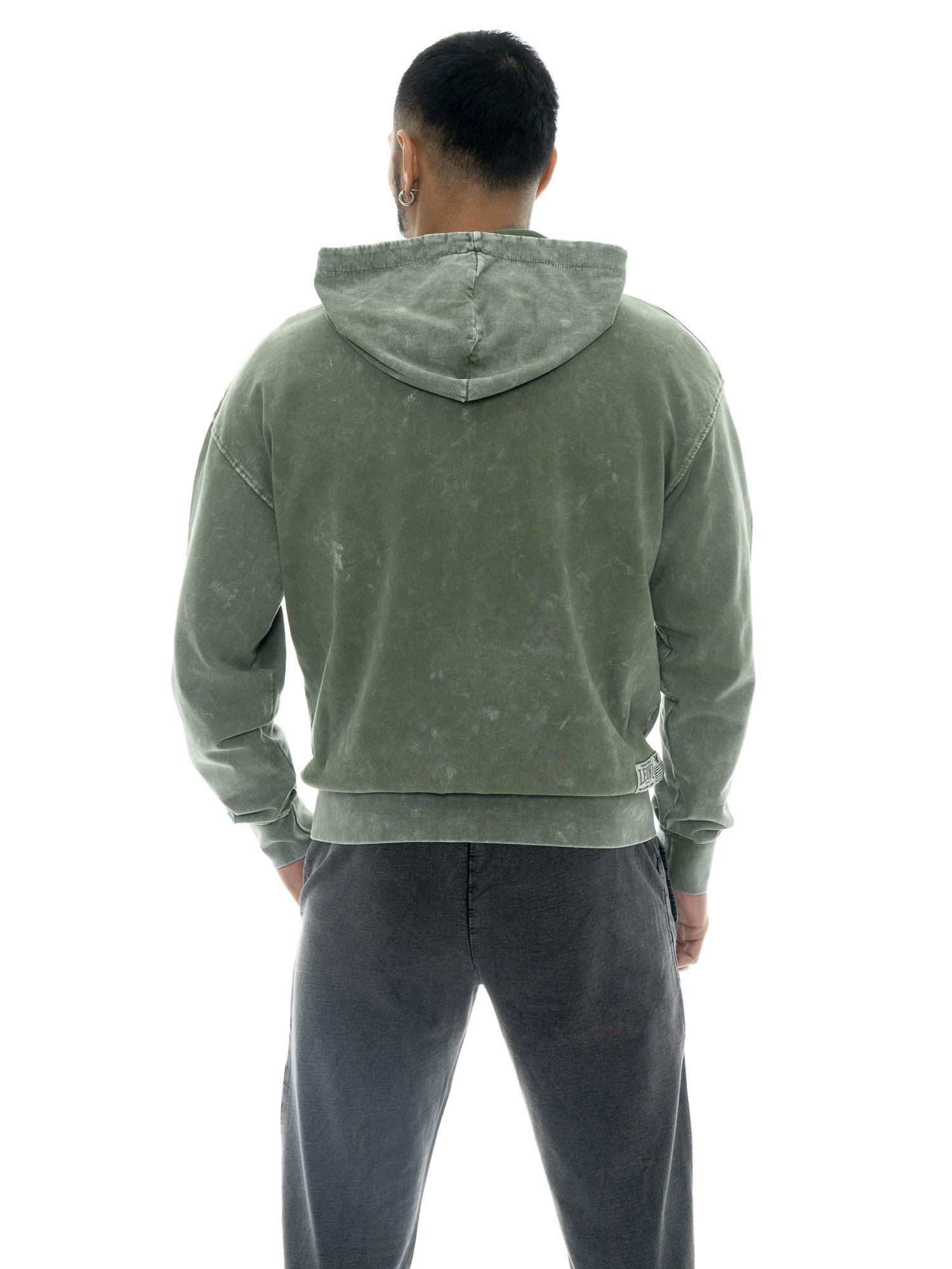 Sweat-shirt homme Leone 1947 Apparel Old Wash coton non brossé zip 4/5