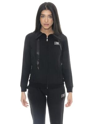 Leone spring vibes katoenen sweatshirts met kraag en ritssluiting voor dames