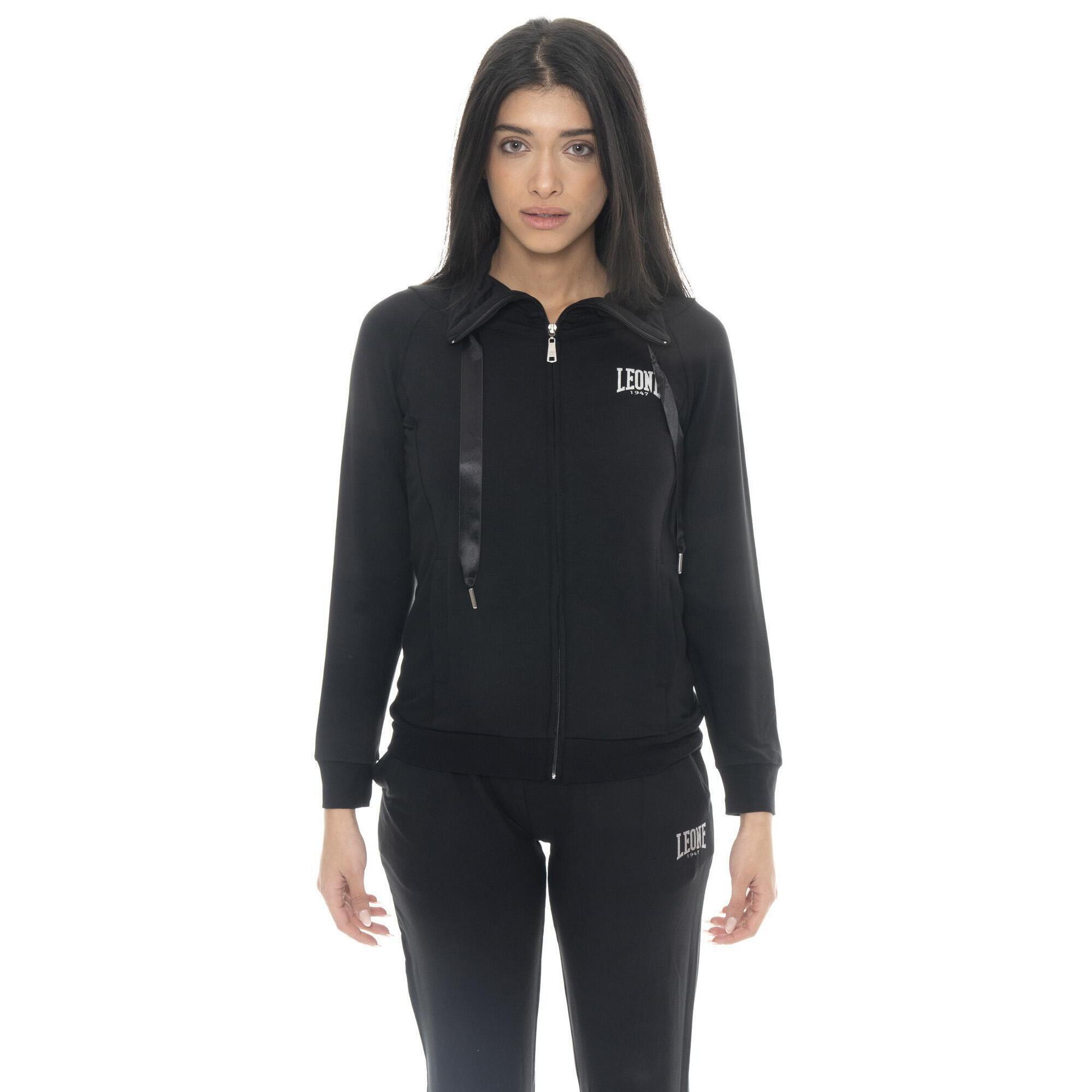 Leone 1947 Apparel - Sweat-shirt Femme Leone Spring Vibes En Coton Non Polaire Avec Col Et Zip - Sweat-shirt - Noir - Decathlon