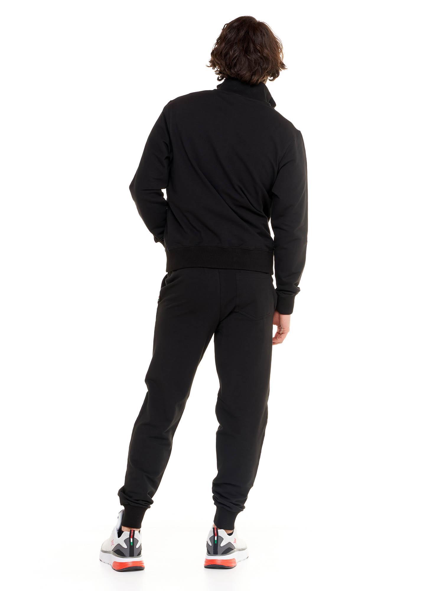 Felpa da uomo con colletto e zip non felpata Leone Basic 4/5