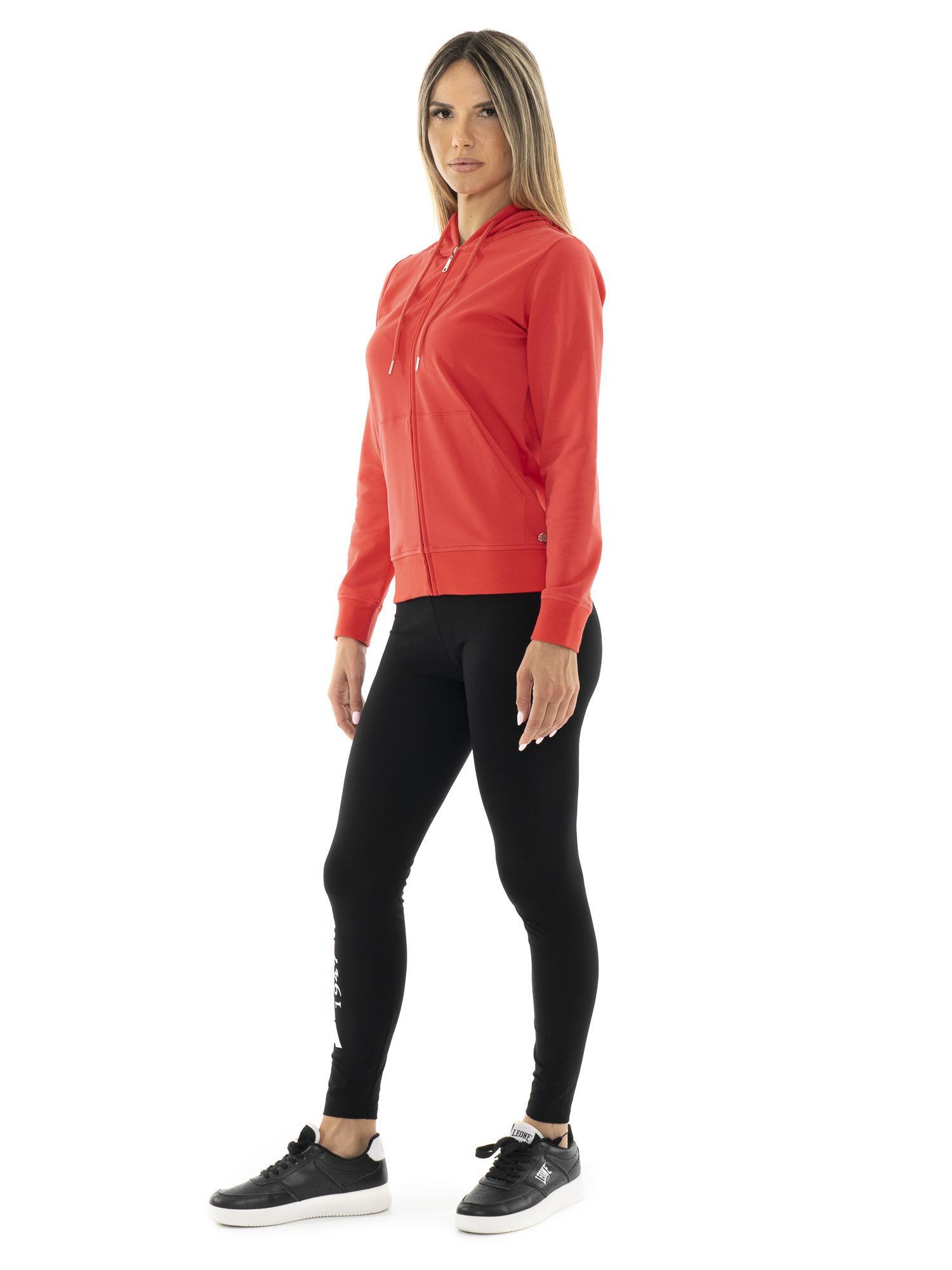 Bluzy z kapturem damskie Leone Basic z zamkiem błyskawicznym