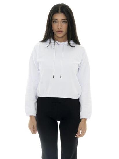 Sweat-shirt court court à capuche femme Leone Basic