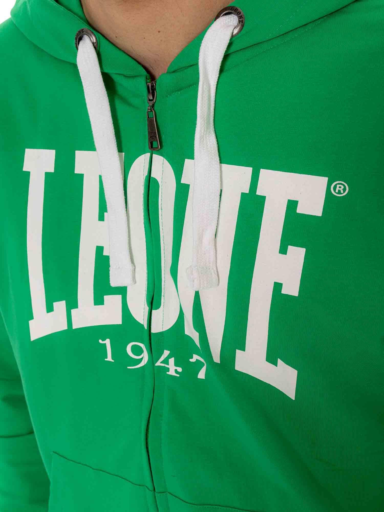 Felpa da uomo con cappuccio e zip non felpata Leone Basic 3/7