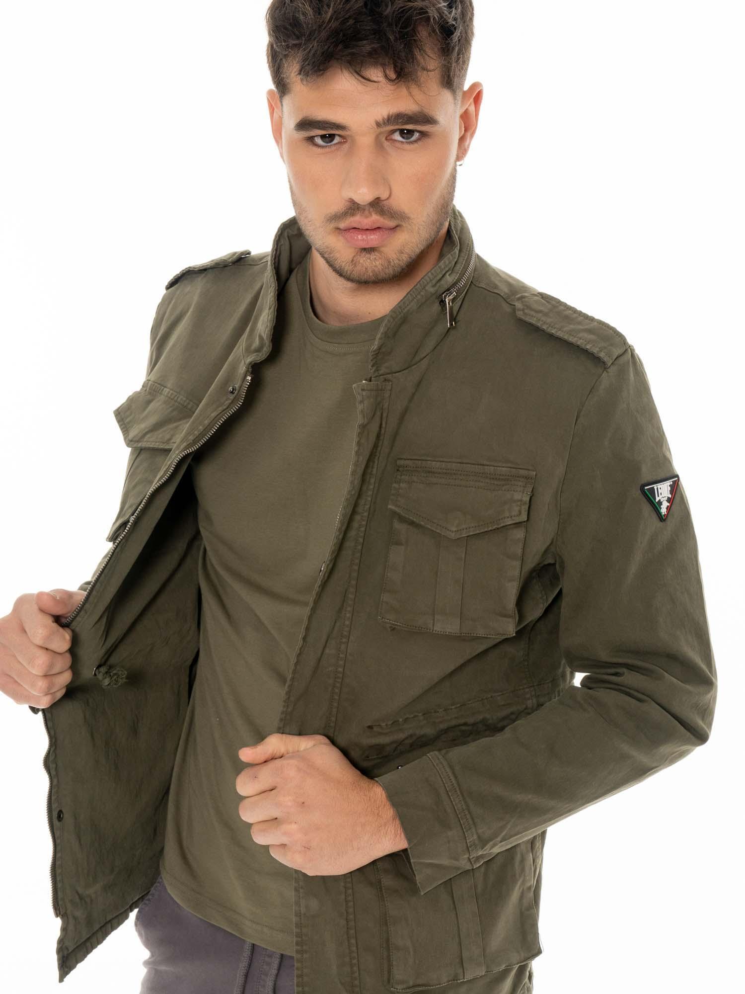 Chaqueta de hombre Leone Old Wash de corte militar 4/7