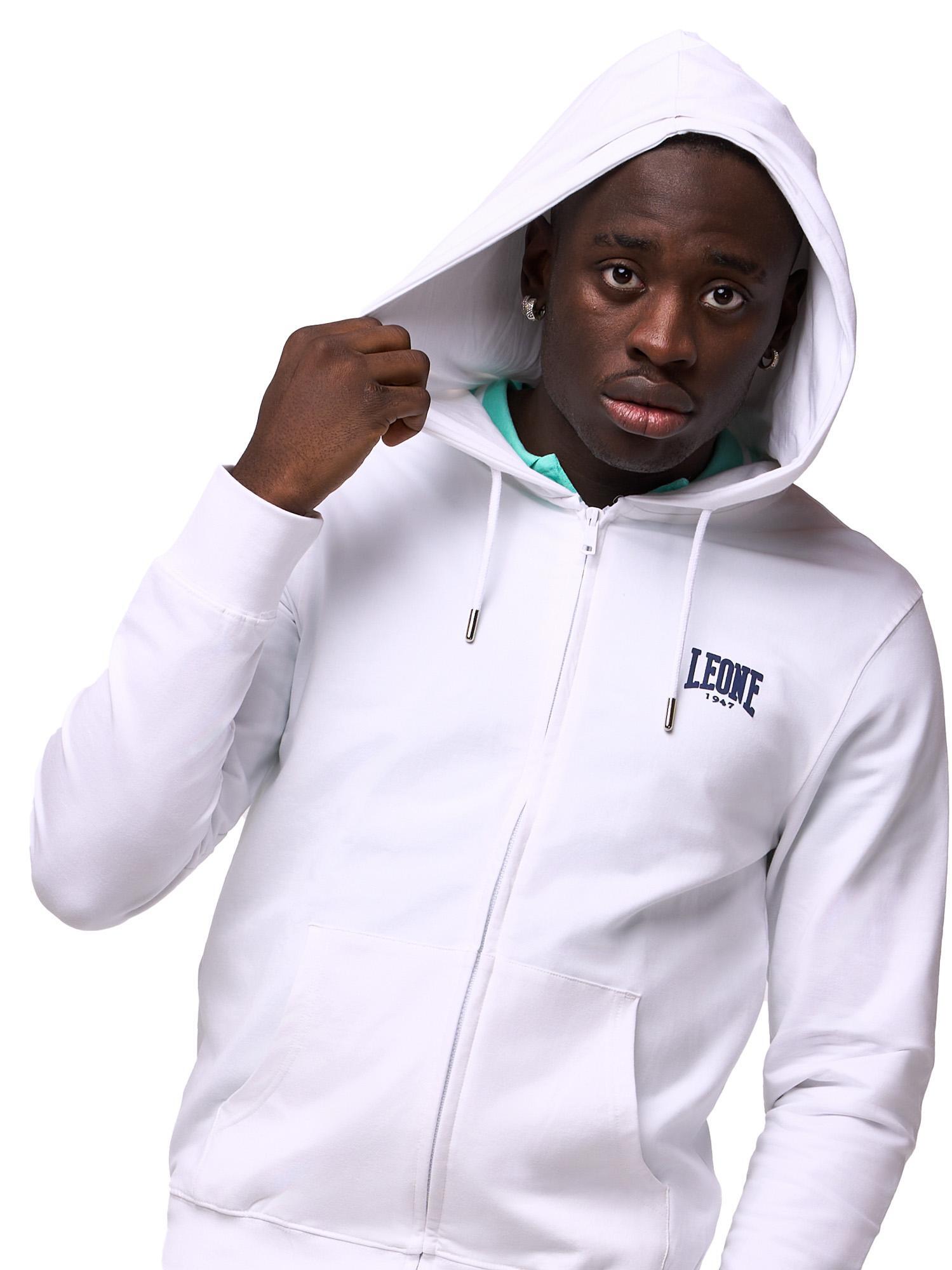 Felpa da uomo con cappuccio e zip non felpata Leone Basic 5/7