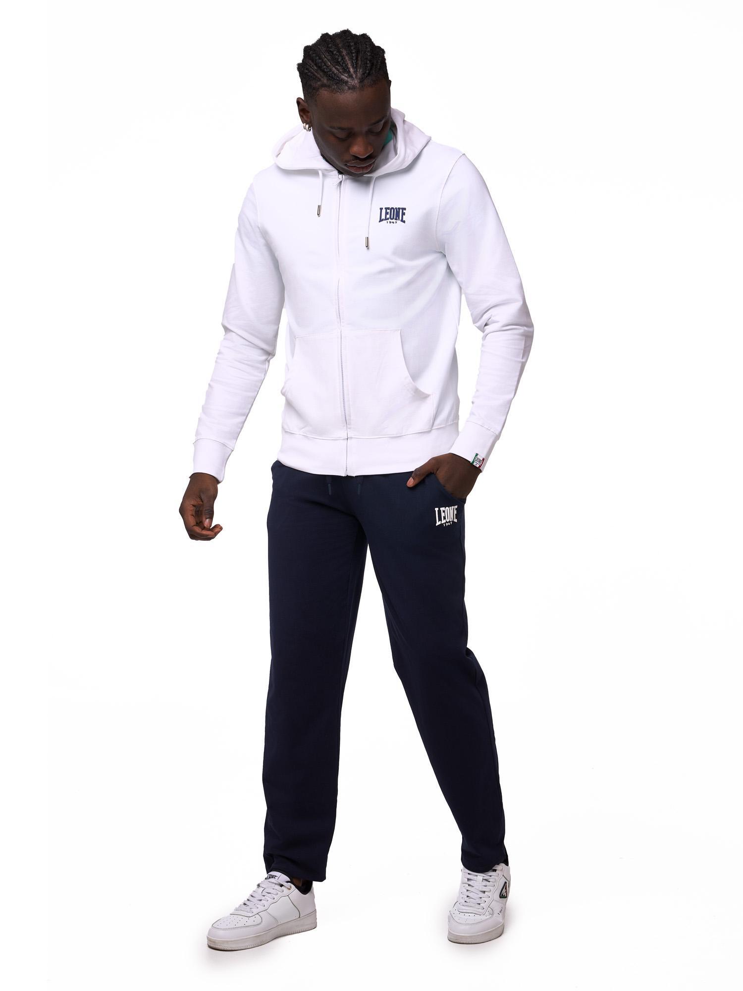 Felpa da uomo con cappuccio e zip non felpata Leone Basic 2/7