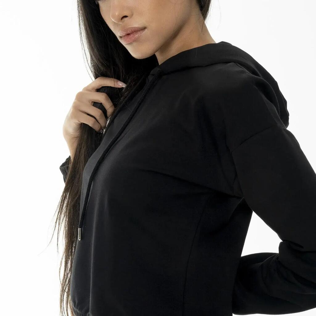 Leone Basic Women's Cropped Hoodie with Non-Sweatshirt
