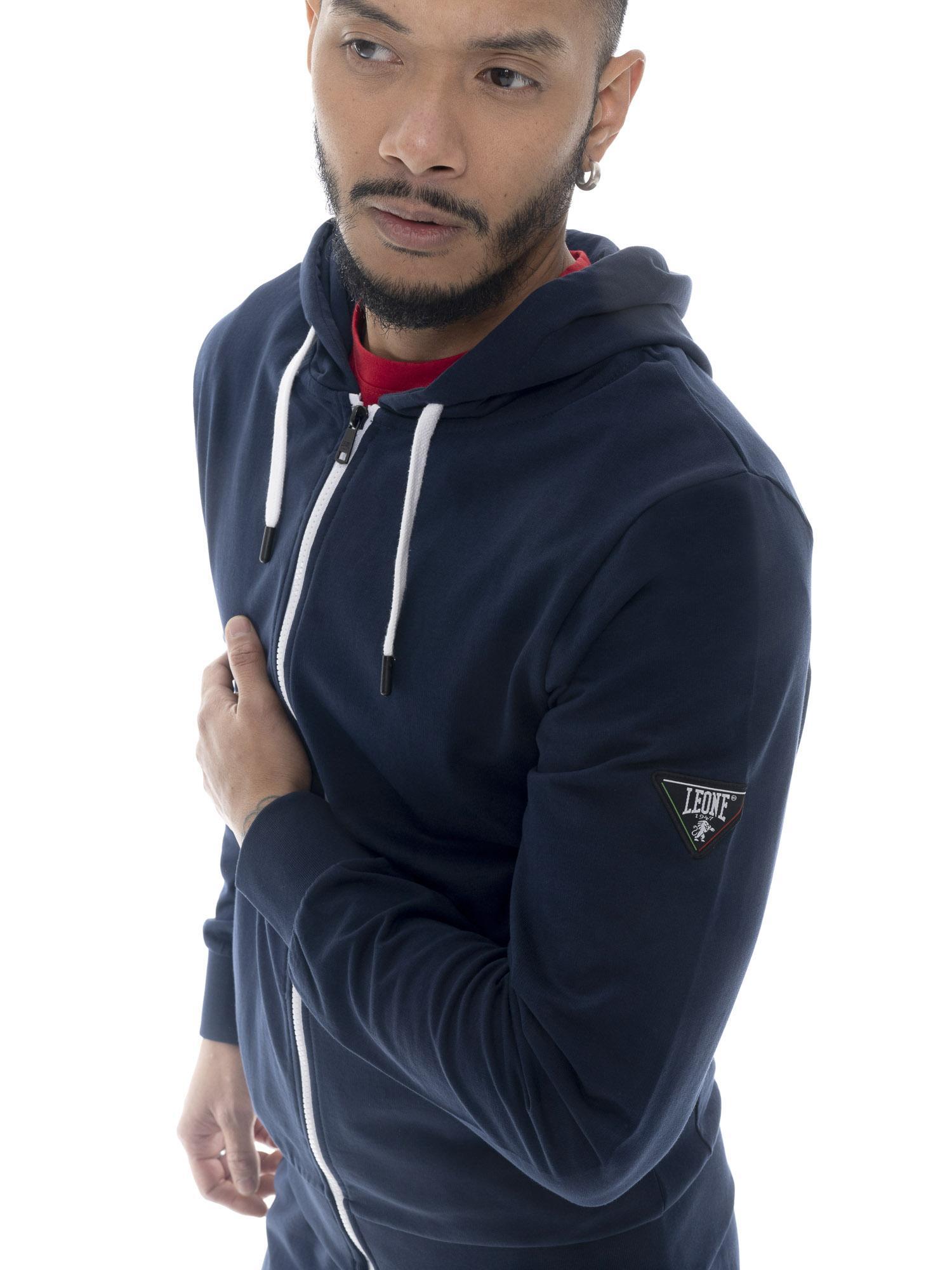 Herren-Kapuzenpullover mit Löwenaufnäher und Reißverschluss 3/5