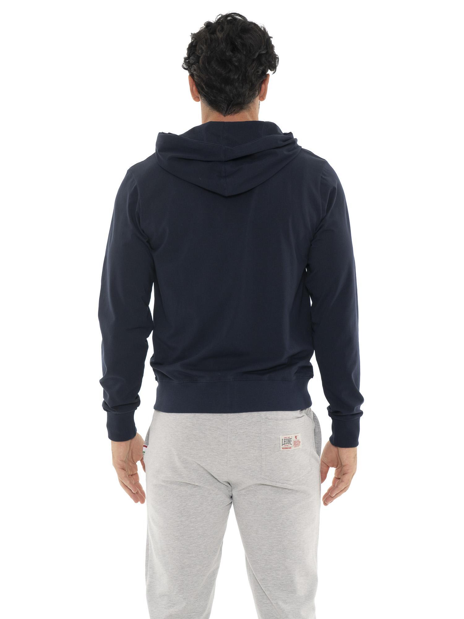 Felpa da uomo con cappuccio e zip non garzata Leone Sporty 4/5