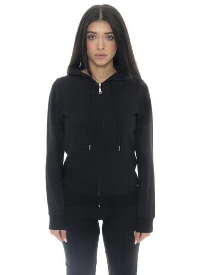 Felpa da donna non garzata con cappuccio e zip Leone Basic