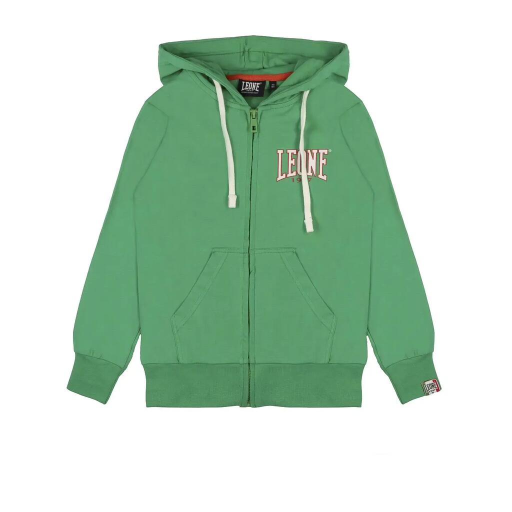 Leone New Basic children's zip-up sweatshirts in unbrushed cotton