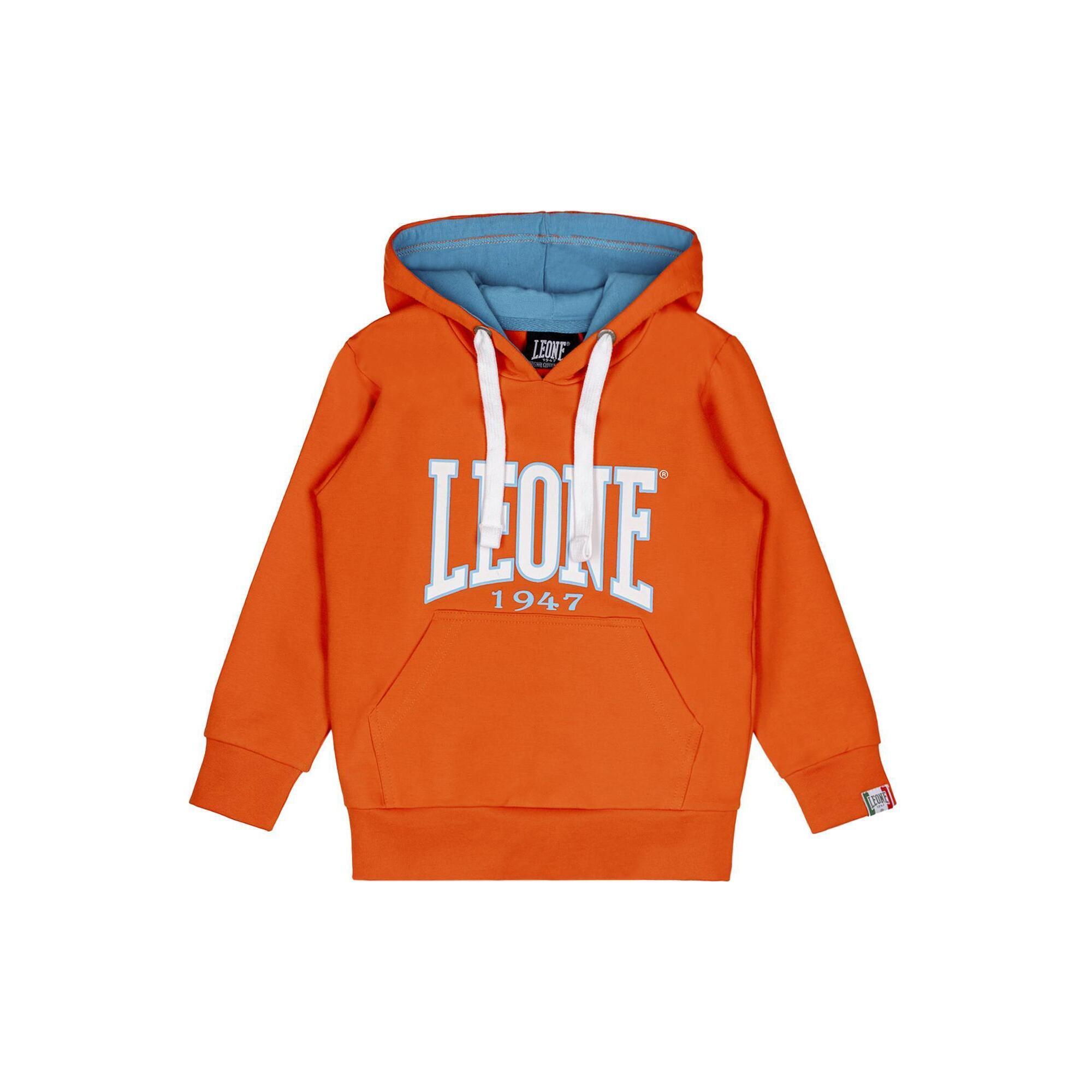 Leone 1947 Apparel - Sweat Enfant Leone New Basic En Coton Non Brossé Avec Capuche - Sweat-shirt - Orange - Decathlon