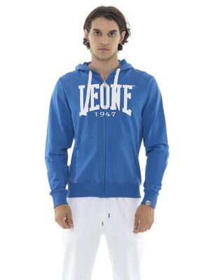 Felpa da uomo con cappuccio e zip non felpata Leone Basic