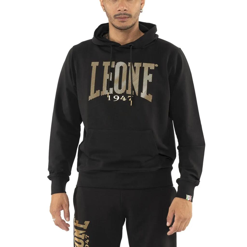 Leone Stripe Gold Men's Non-Grimmed Cotton Hoodie