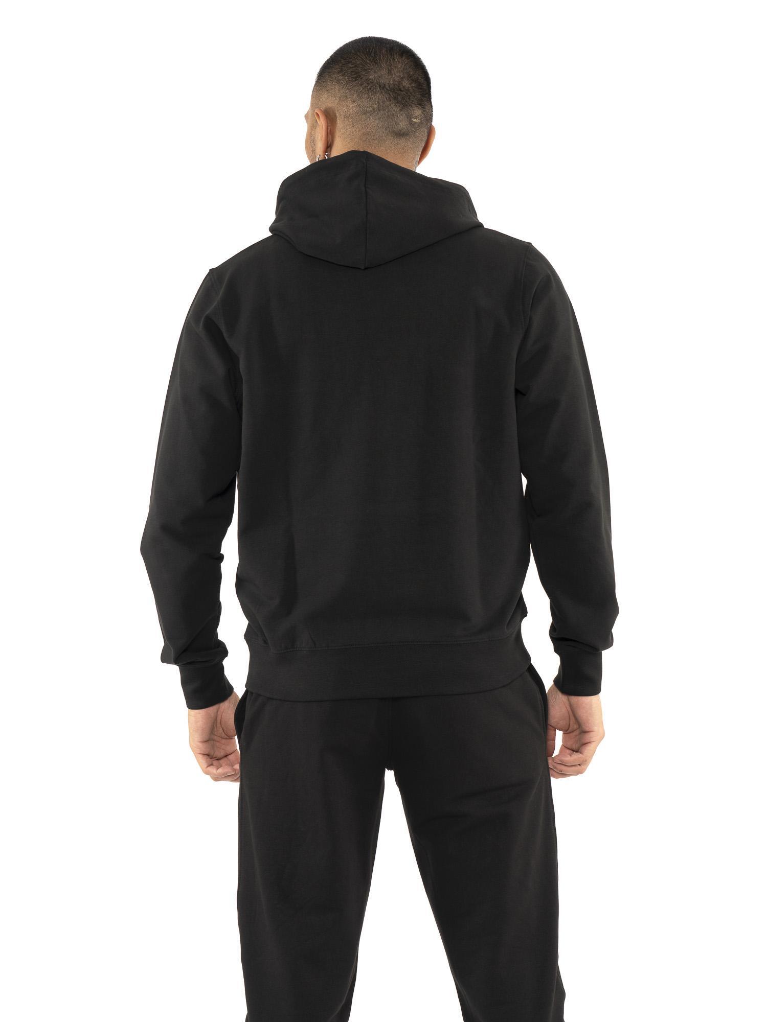 Felpa da uomo in cotone non garzato con cappuccio Leone Stripe Gold 4/5