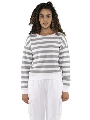 Leone Spring Vibes Damen-Sweatshirt aus Fleece ohne Rundhalsausschnitt