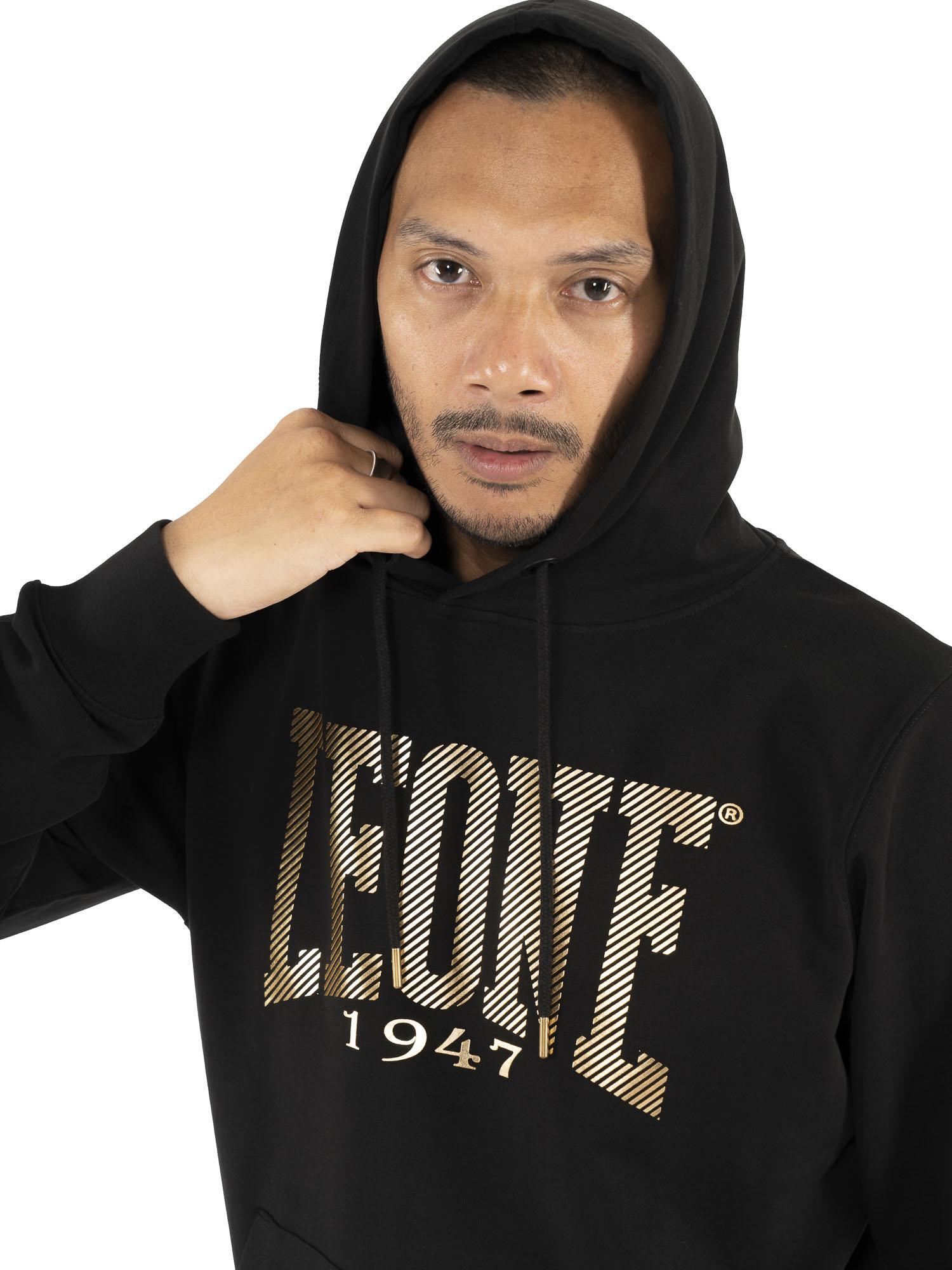 Felpa da uomo in cotone non garzato con cappuccio Leone Stripe Gold 5/5