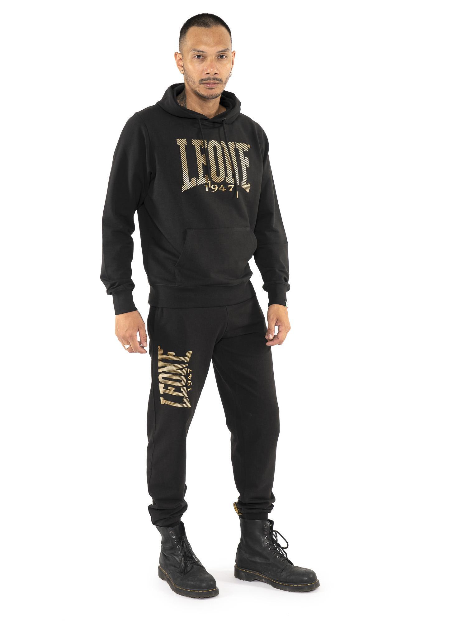 Felpa da uomo in cotone non garzato con cappuccio Leone Stripe Gold 2/5