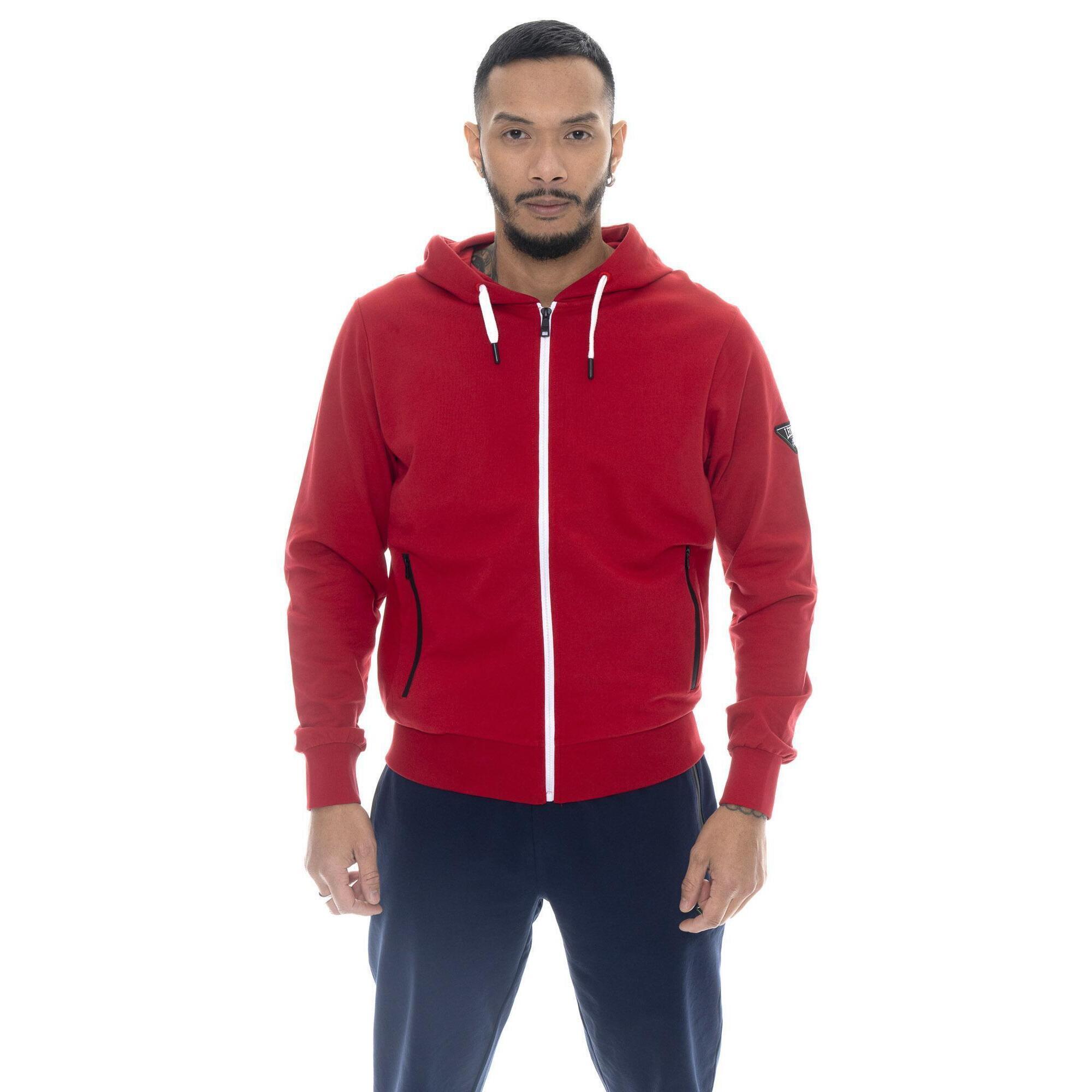 Leone 1947 Apparel - Sweat À Capuche Zippé Homme Leone Patch - Sweat-shirt - Rouge - Decathlon