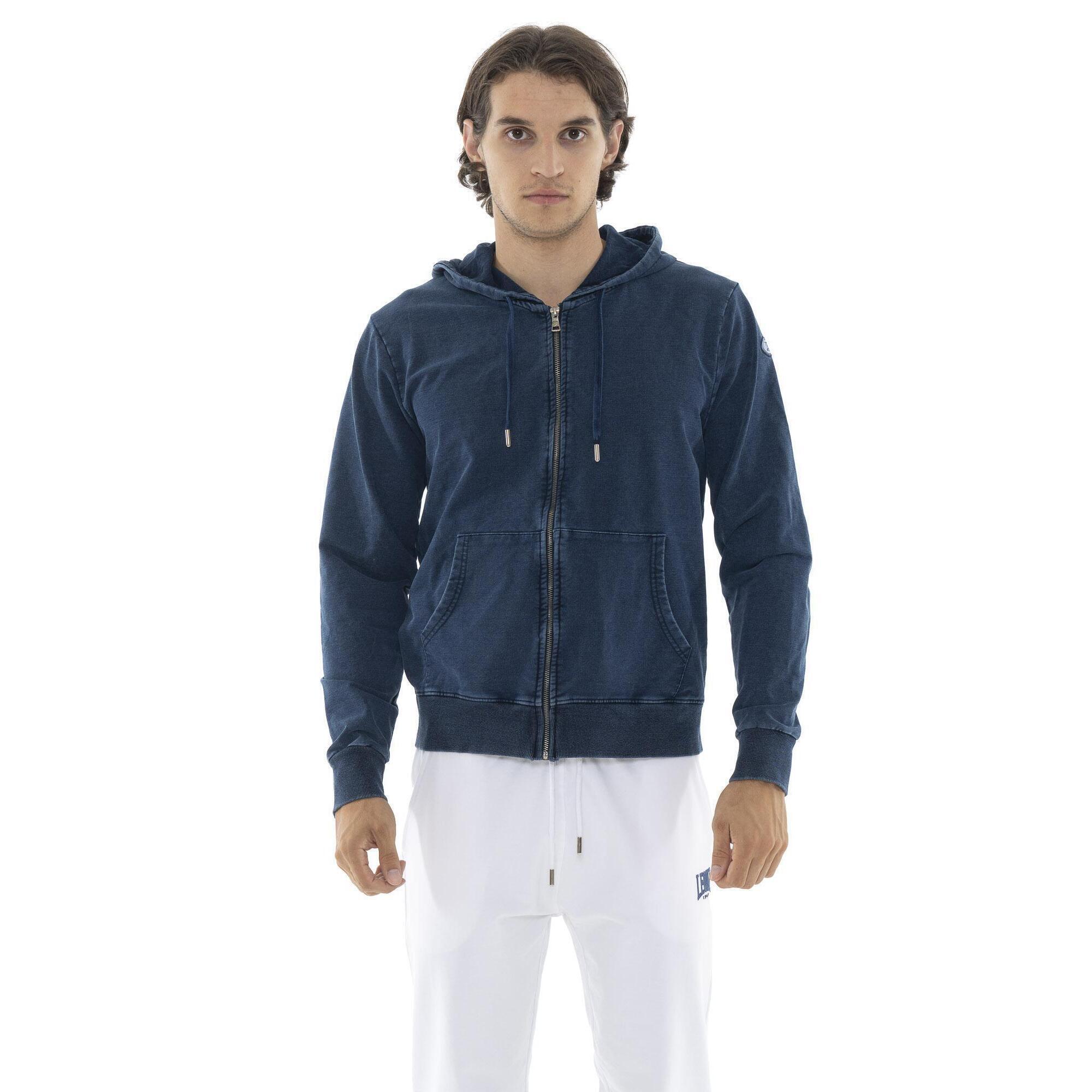 Leone 1947 Apparel - Leone Denim Sweat À Capuche Zippé Sans Sweat-shirt Pour Hommes - Sweat-shirt - Bleu|gris - Decathlon