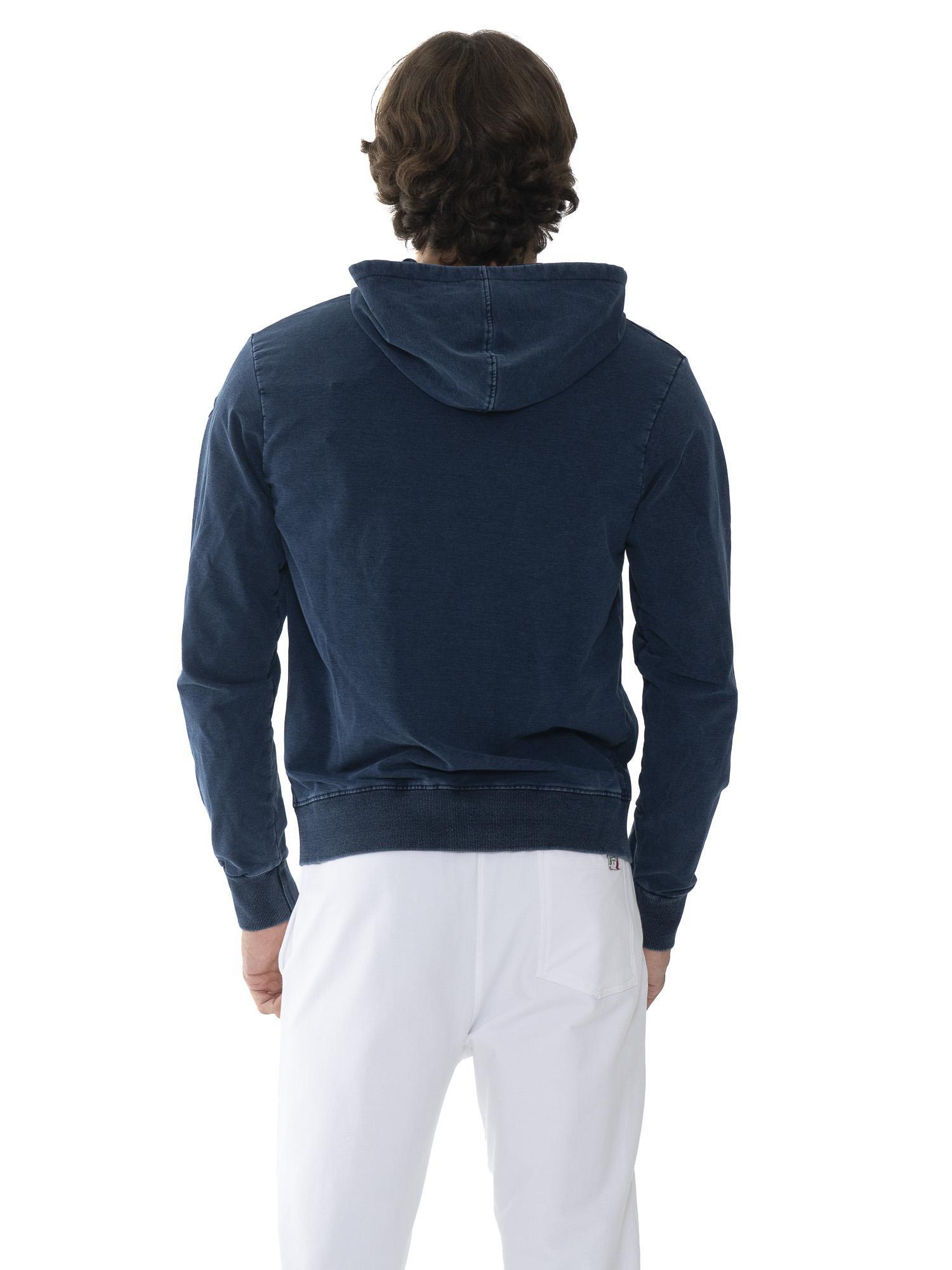 Felpa da uomo con cappuccio e zip non felpata Leone Denim 4/5