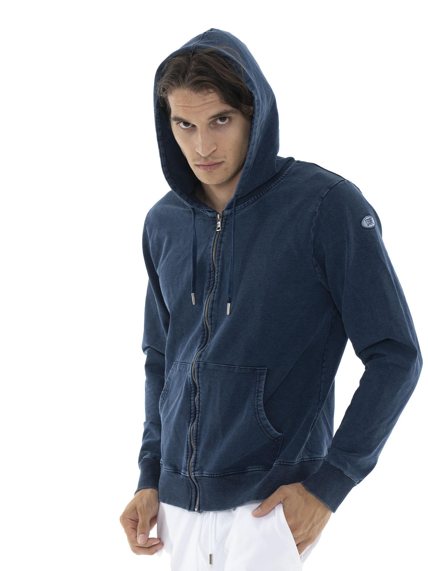 Felpa da uomo con cappuccio e zip non felpata Leone Denim 5/5