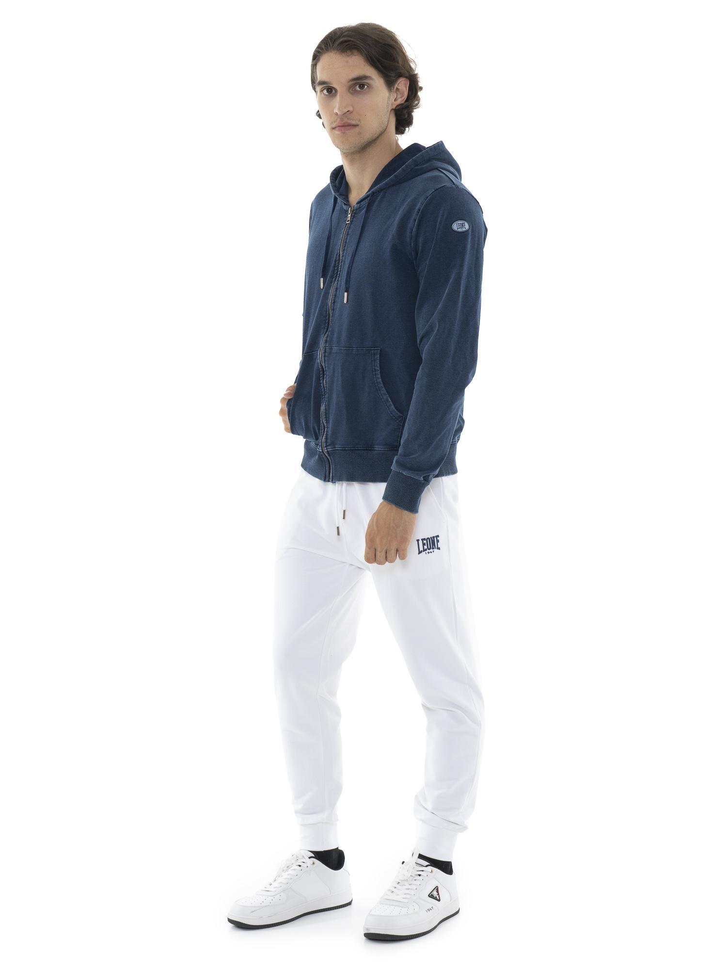 Leone Denim Bluzy z kapturem zapinane na zamek dla mężczyzn
