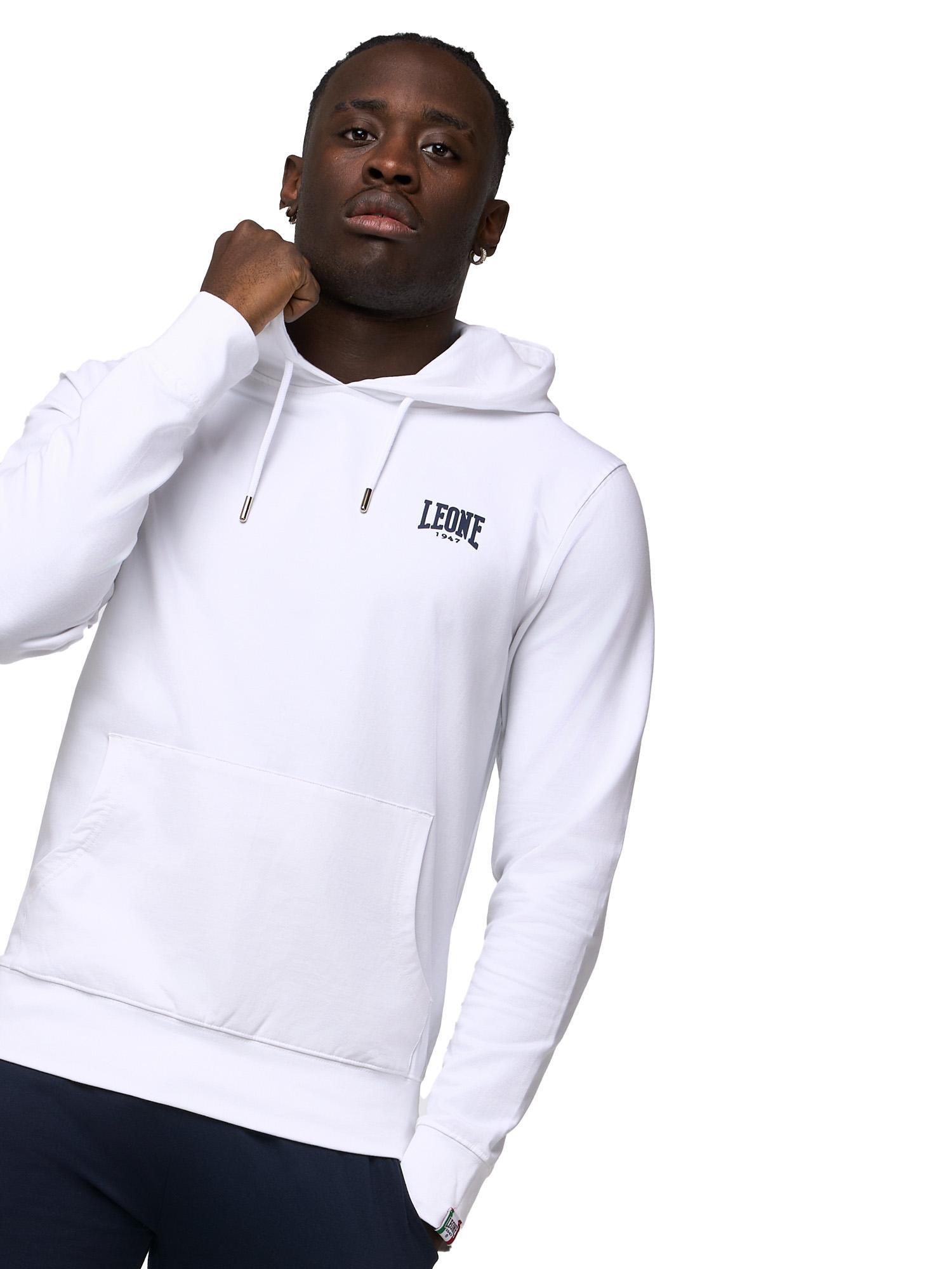 Felpa pull on da uomo con cappuccio Leone Basic 5/8