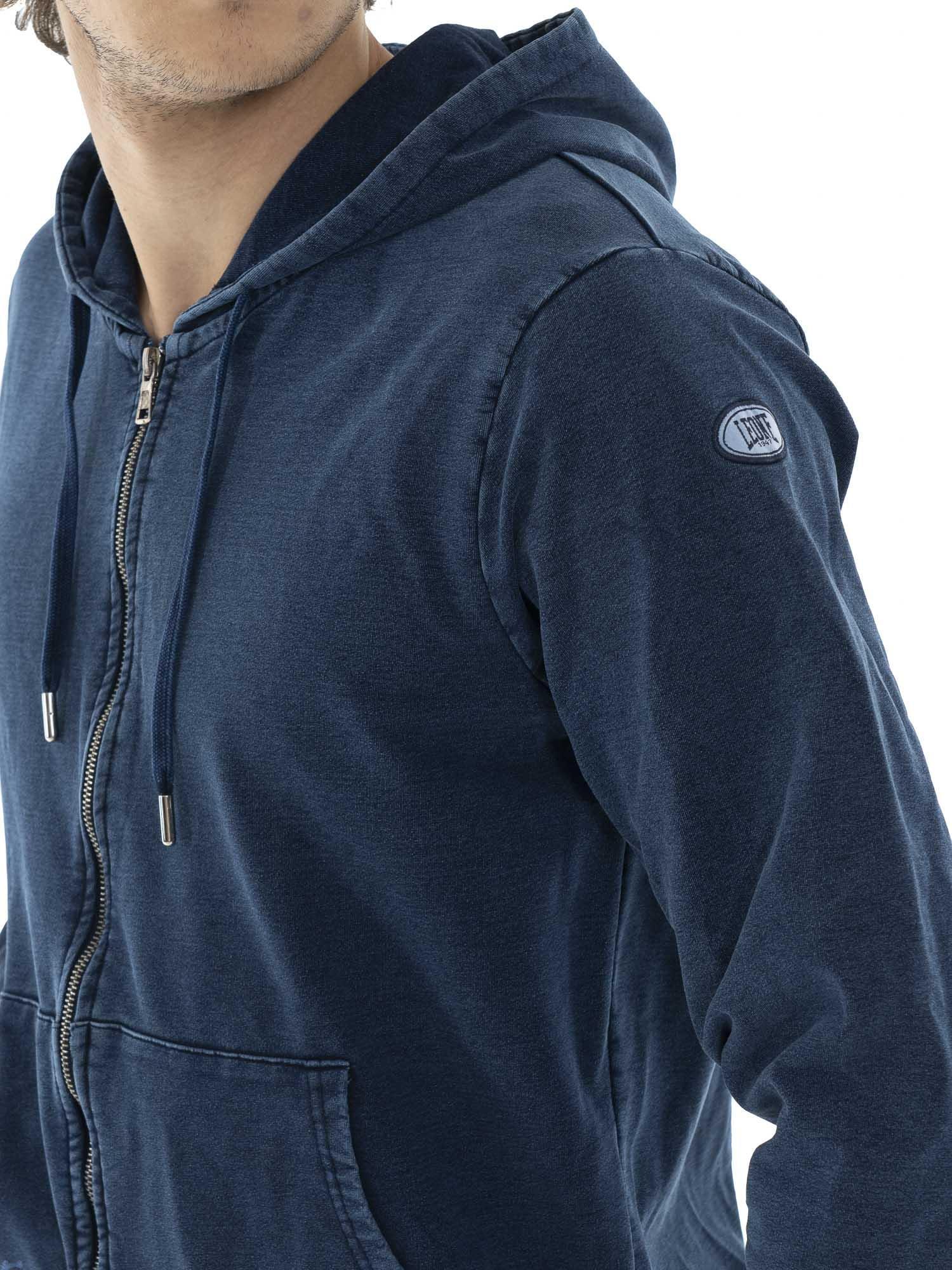 Felpa da uomo con cappuccio e zip non felpata Leone Denim 3/5