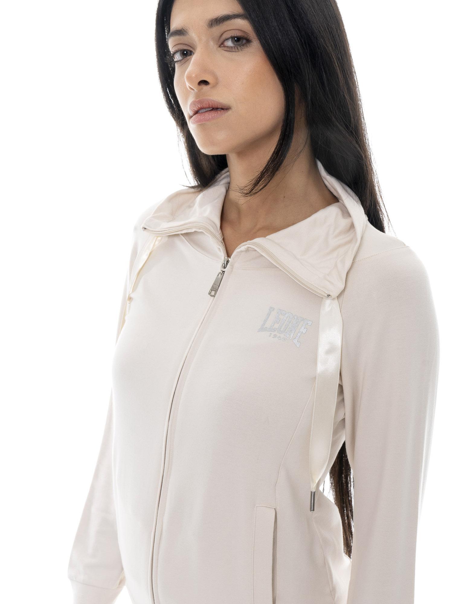 Felpa da donna in cotone non felpato con colletto e zip Leone Spring Vibes 3/7