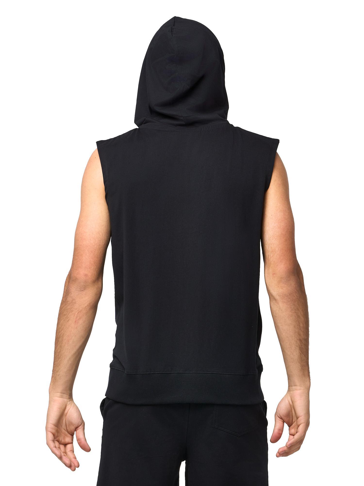 Cappuccio Uomo Felpe Maglia Smanicata Con Cappuccio Felpe Casual