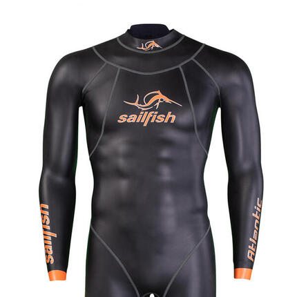 Wetsuit uit één stuk voor heren, Atlantic 2 - Zwart