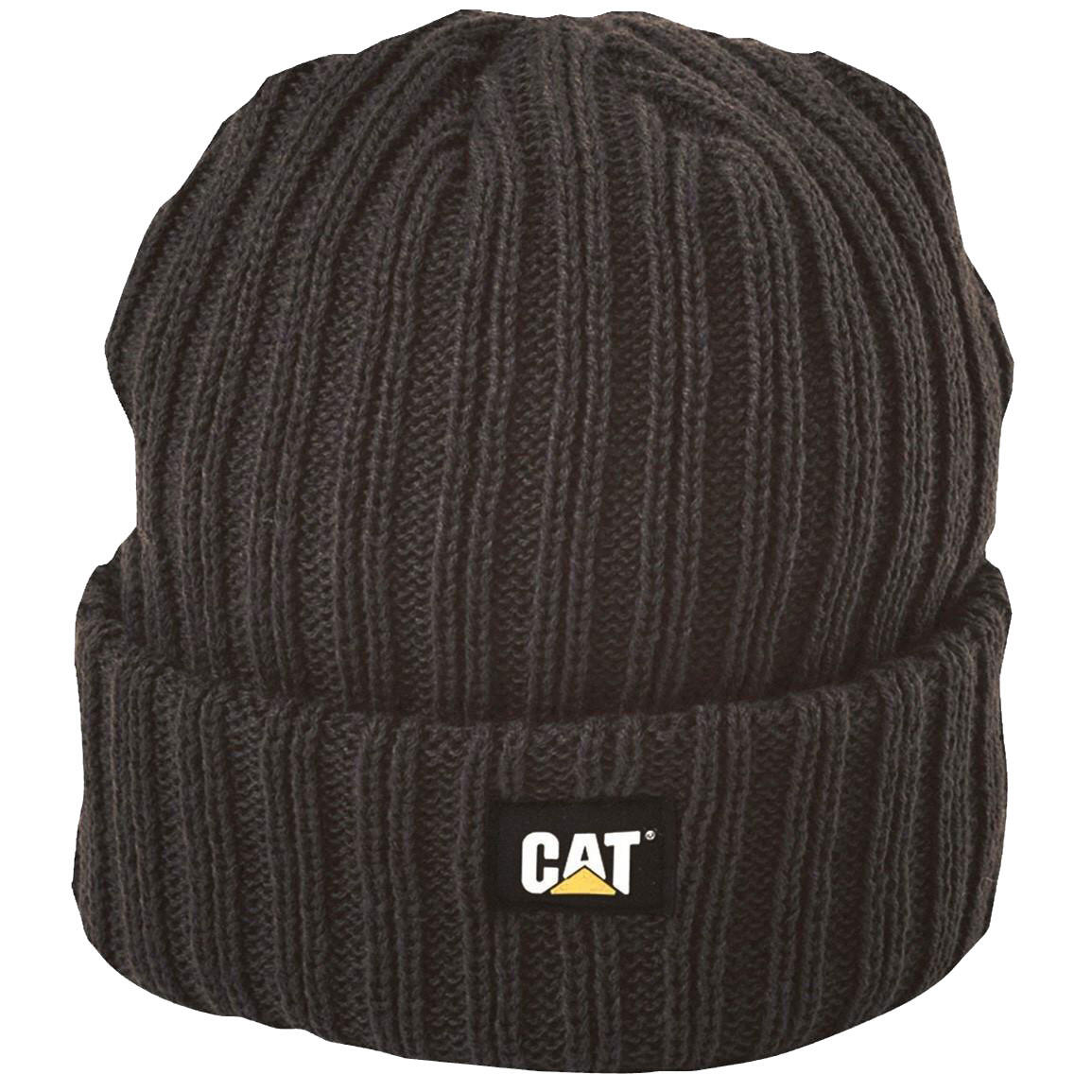 Bonnet noir à côtes avec logo Caterpillar 2/2