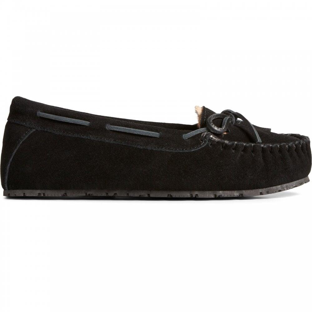 Sperry Reina | Black/leopard | Womens Classic Moccasin Slippers COL: B 1/7