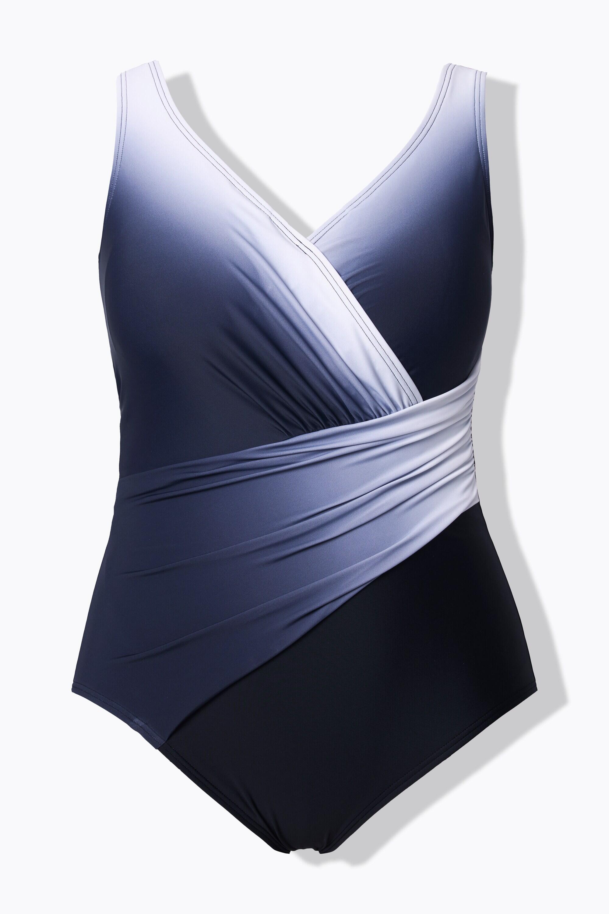 Damen Badeanzug Farbverlauf Softcups drapiert recycelt 12/13