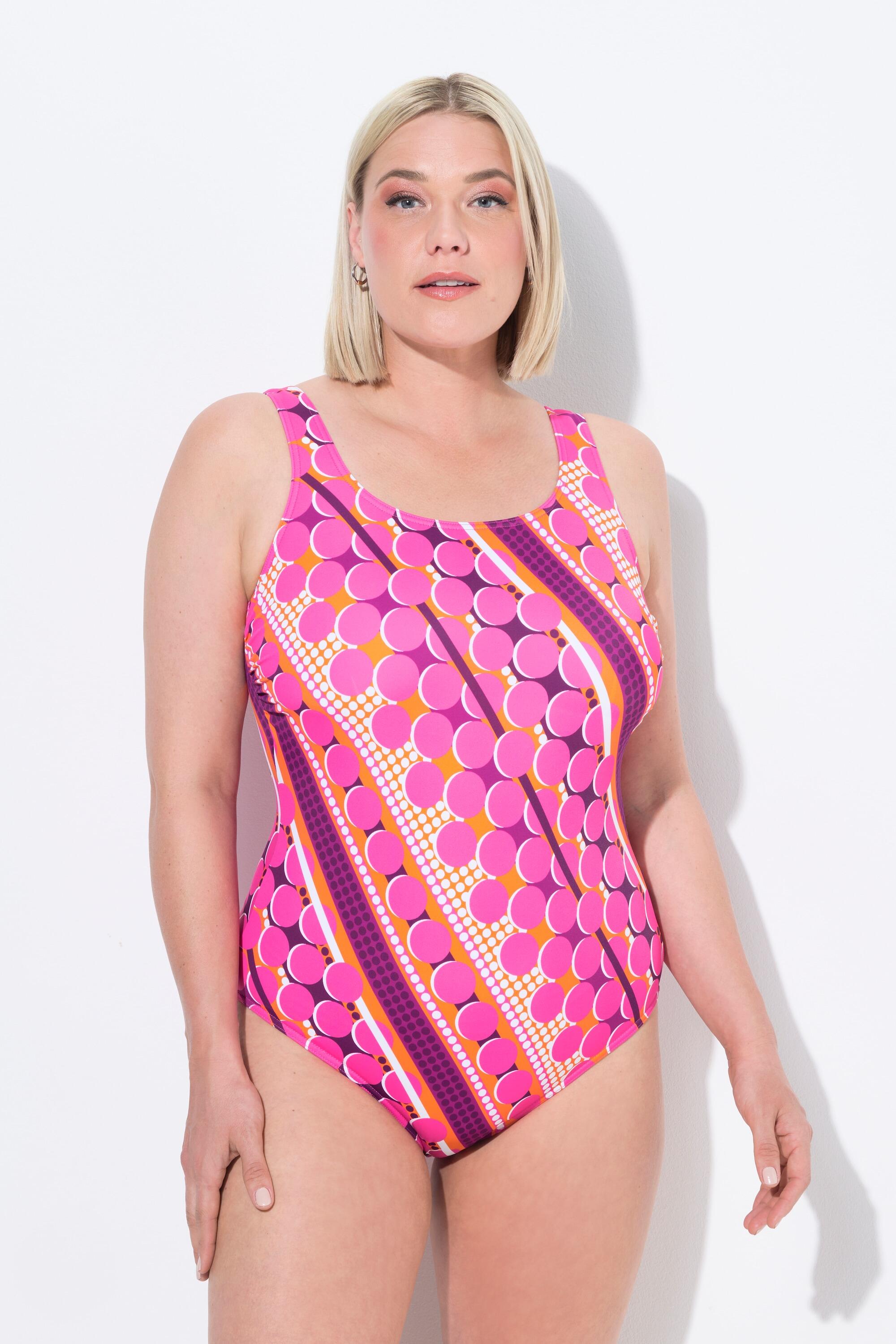 ULLA POPKEN Costume da bagno donna a pois - Schiena a corsaro, poliammide riciclato