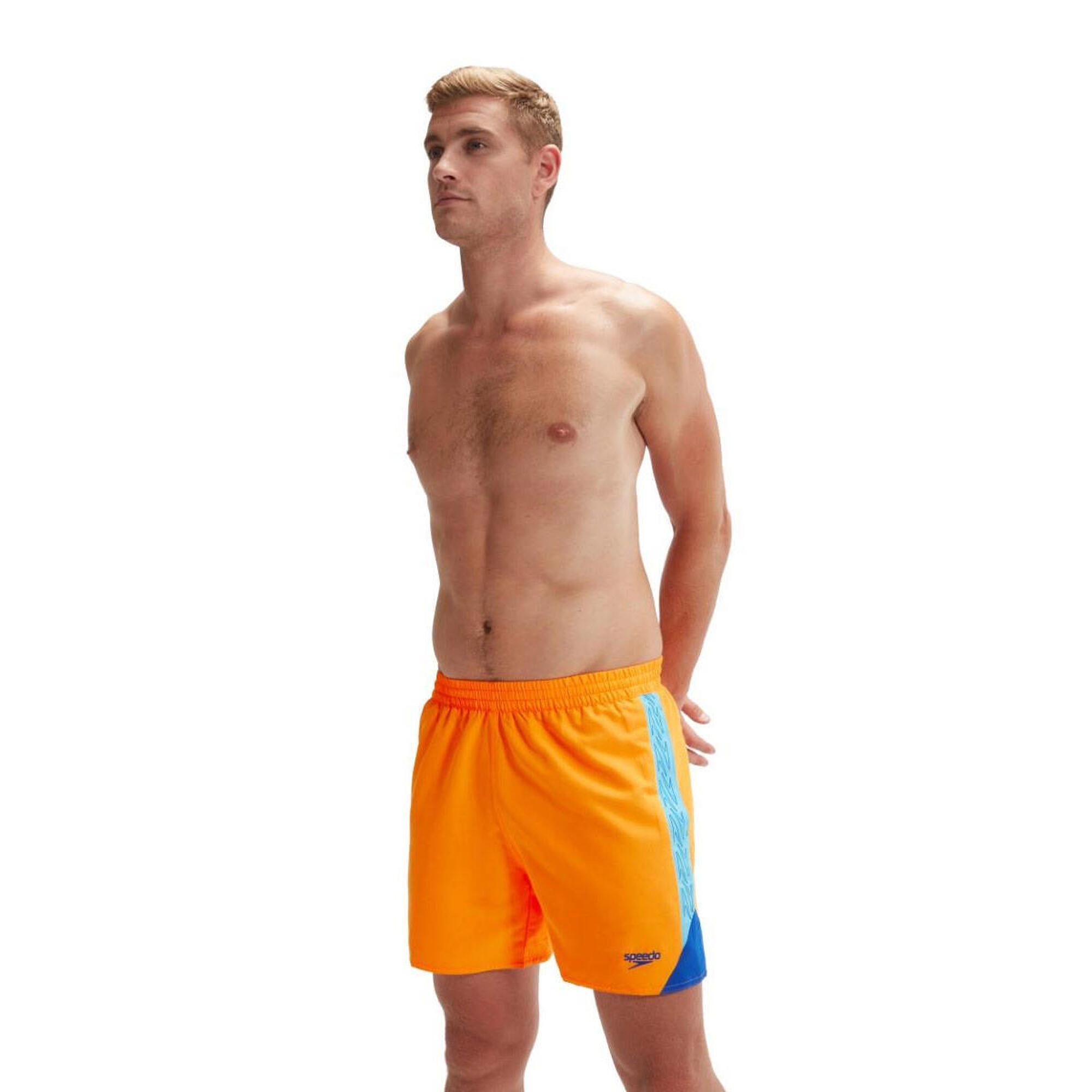 Speedo - Short De Bain Speedo Hyperboom Splice 16" - Mandarin / Bleu / Cobalt - Taille Xl - Bas De Maillot De Bain - Orange - 48 Xl - Decathlon