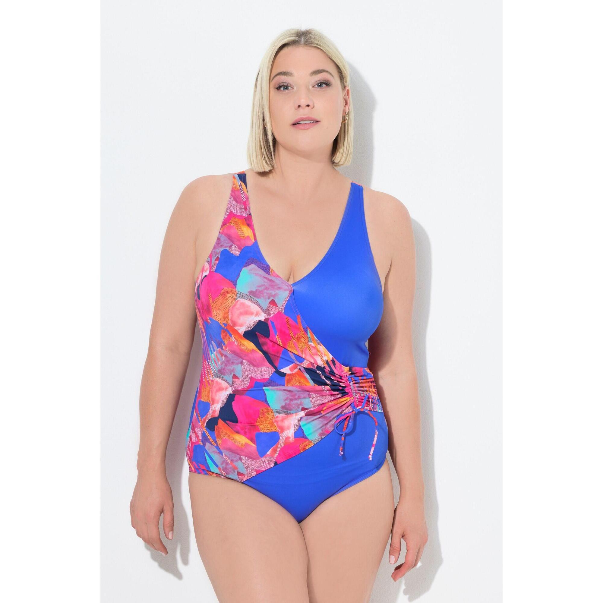 Ulla Popken - Femme Maillot De Bain À Bonnets Souples Décolleté Esprit Cache-cœur - Maillot De Bain 1 Pièce - Rose - 46 L/xl - Decathlon